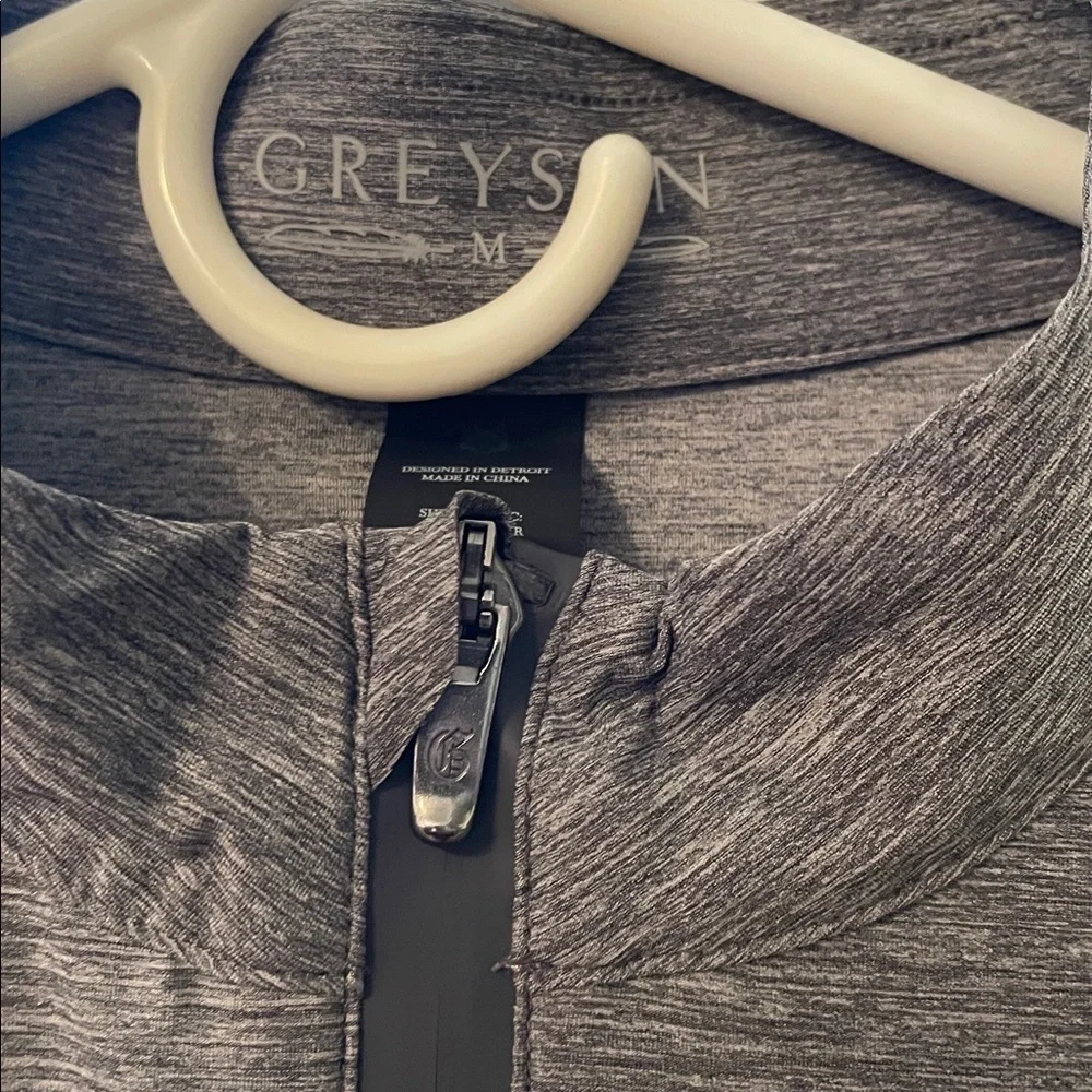 Greyson Women’s Medium Heathered Gray Zip Pullover Stakes Invitational Logo - Picture 2 of 10